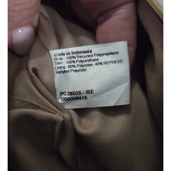 The Sak Hobo Crochet Cross Body Bag Zip Large Beige Brown Leather Tassle - Picture 7 of 9